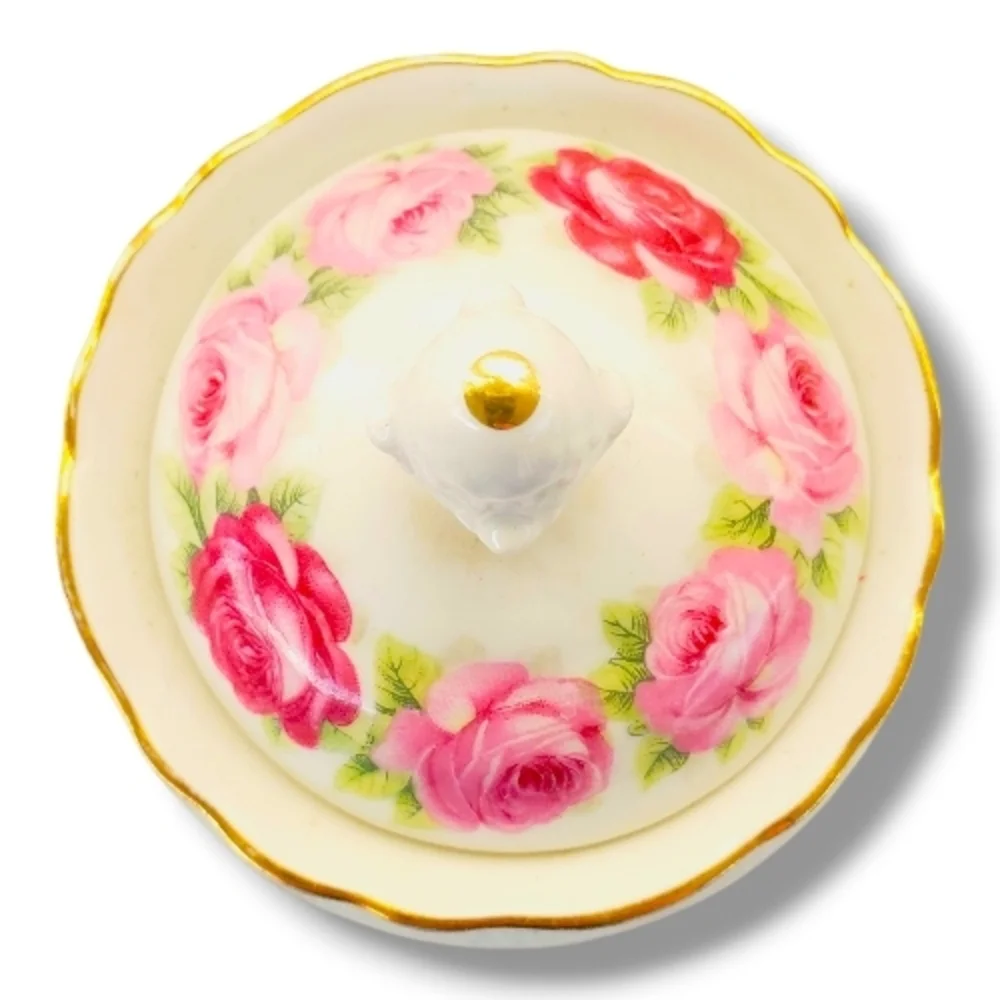 Rare Winterling Bavaria tea coffee Pink Roses, ca 1950s-1970s Small Dish